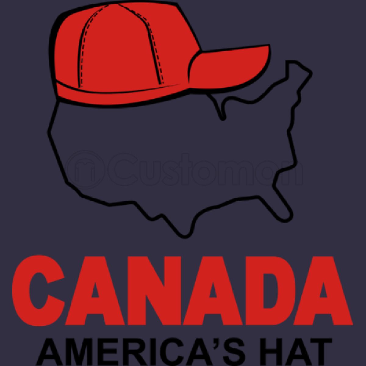 Canada America S Hat V Neck T Shirt Customon