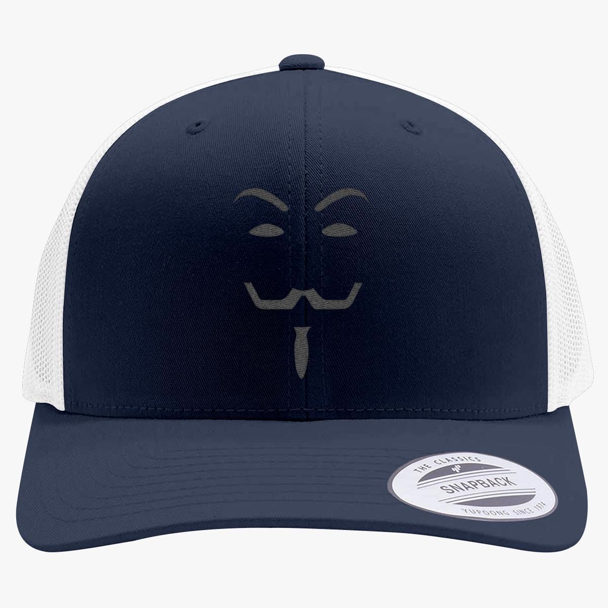 V for Vendetta mask Retro Trucker Hat (Embroidered) - Customon