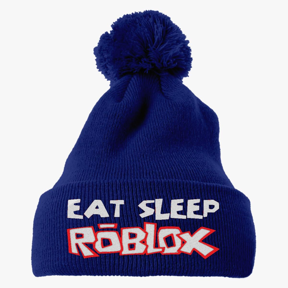 Eat Sleep Roblox Knit Pom Cap (Embroidered) Customon