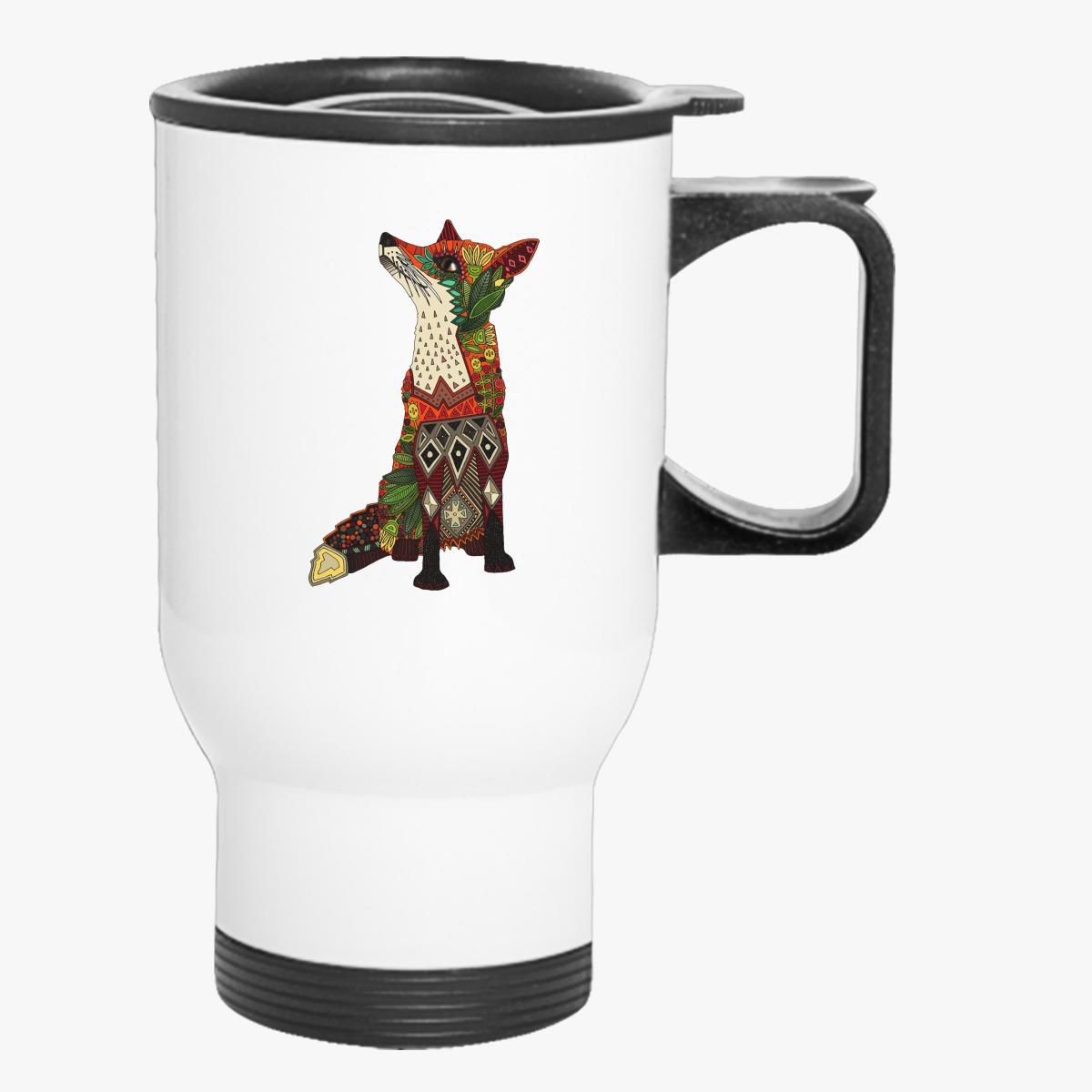 Floral Fox Travel Mug Customon