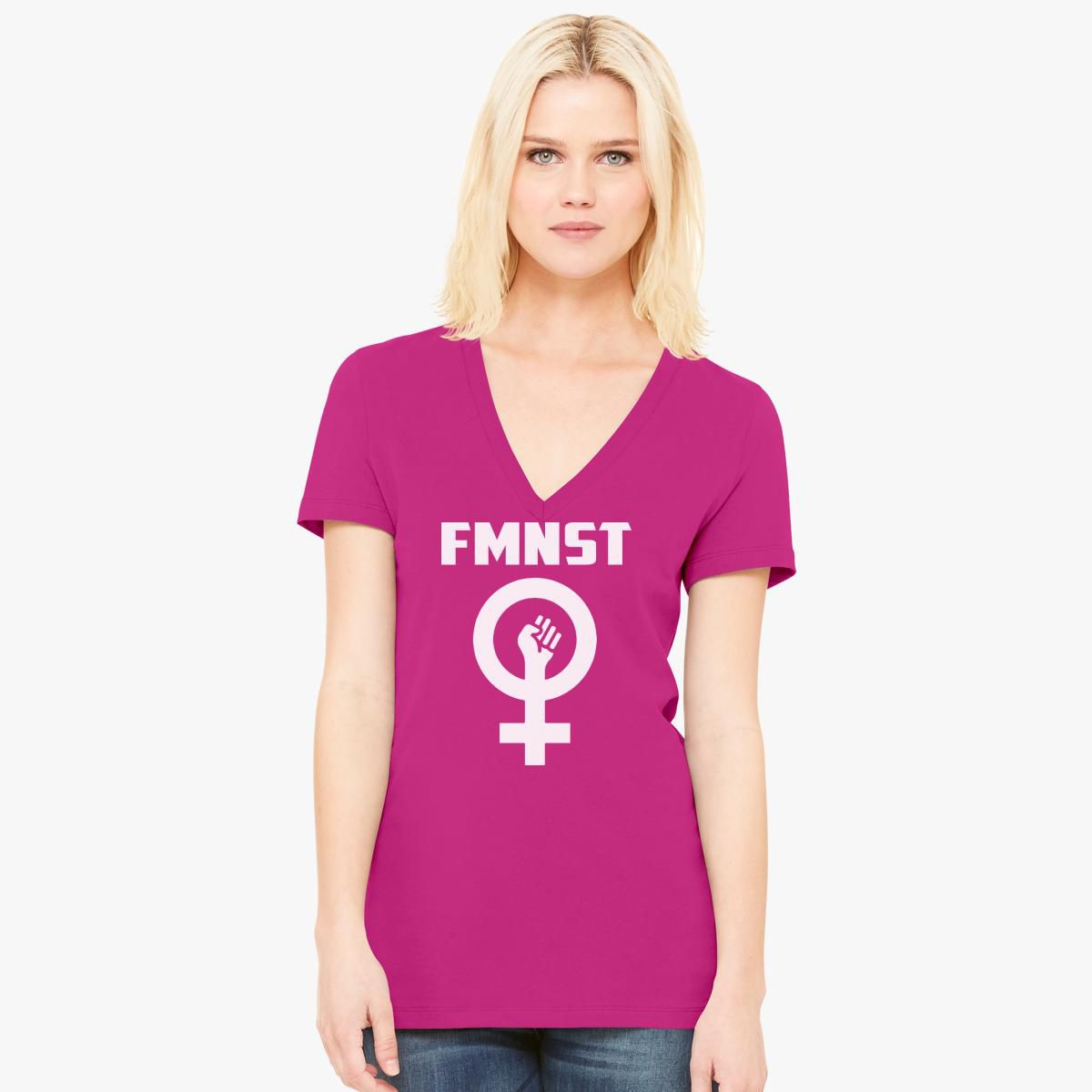 Feminist Womens V Neck T Shirt Customon 