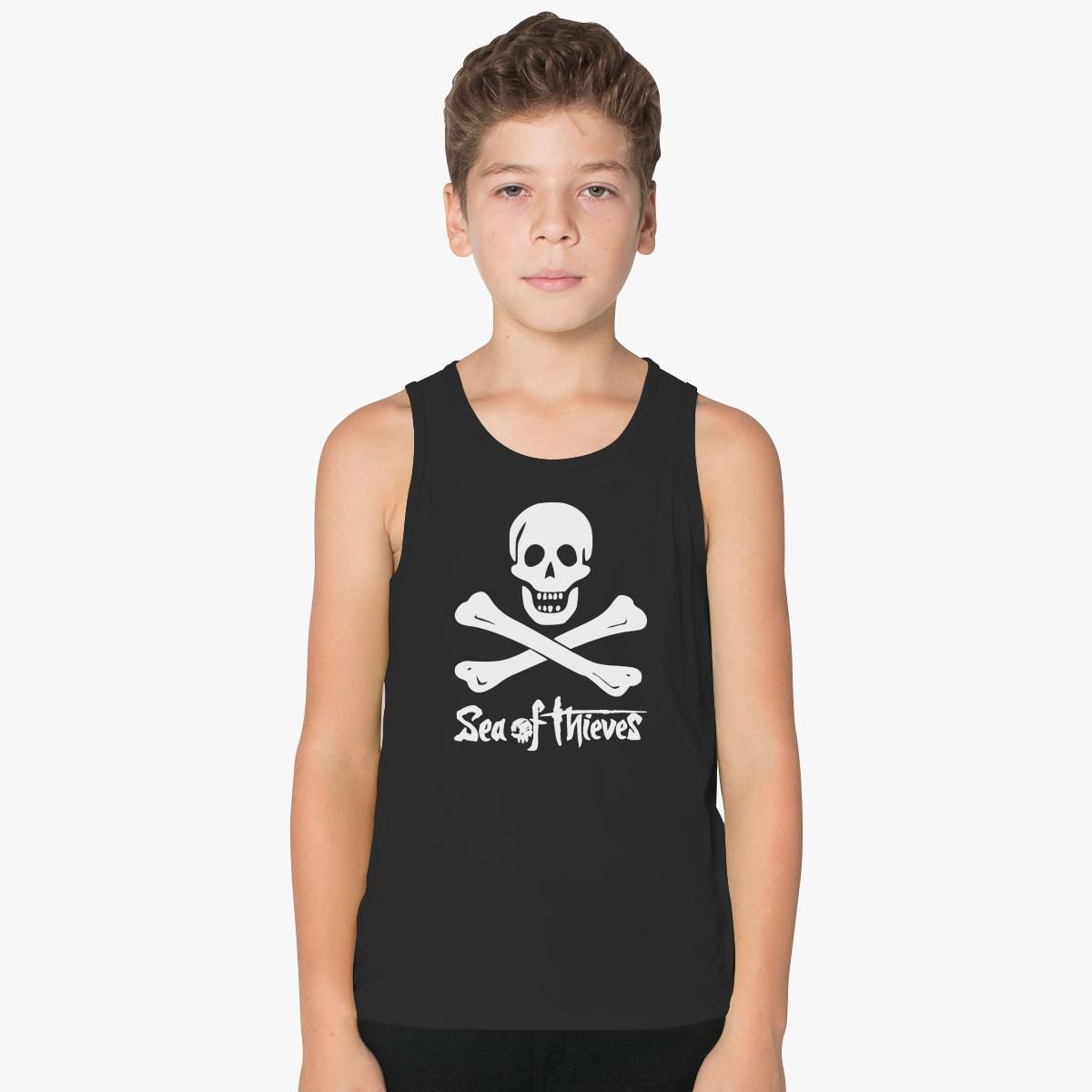 Sea Of Thieves Skull Kids Tank Top Customon - alex jones black custom tanktop roblox