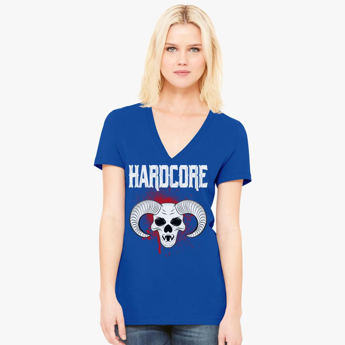 Hardcore Womens VNeck Tshirt Customon