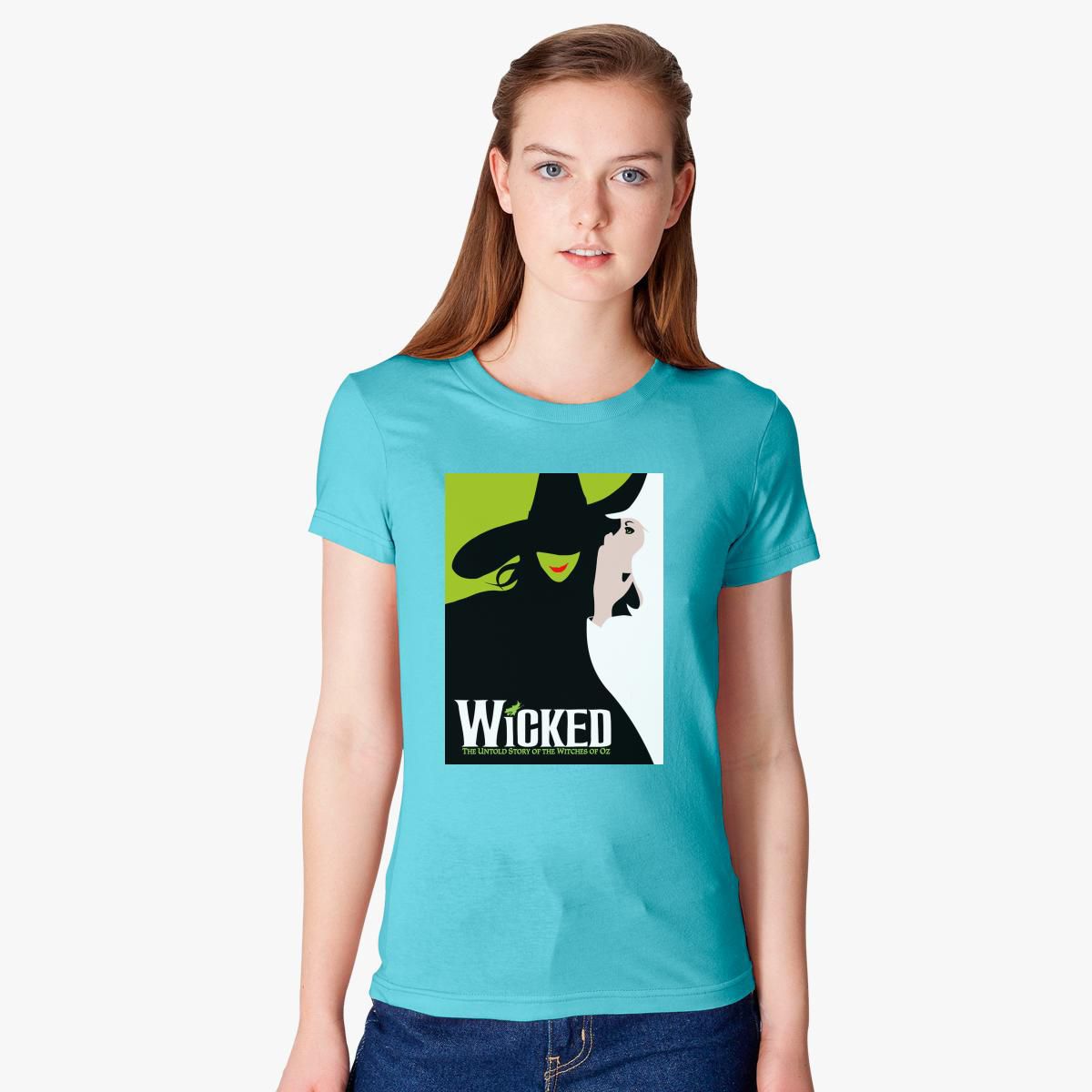 Wicked the Broadway Musical - Ladies Logo Vee Neck T-Shirt - Wicked