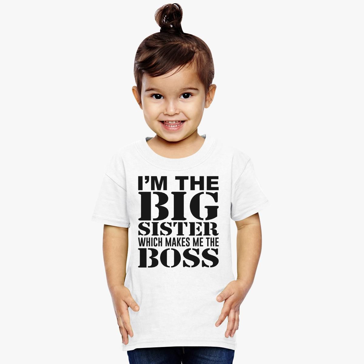 winter Drive away basketball I'm the big Sister which makes me the BOSS Toddler T-shirt - Customon