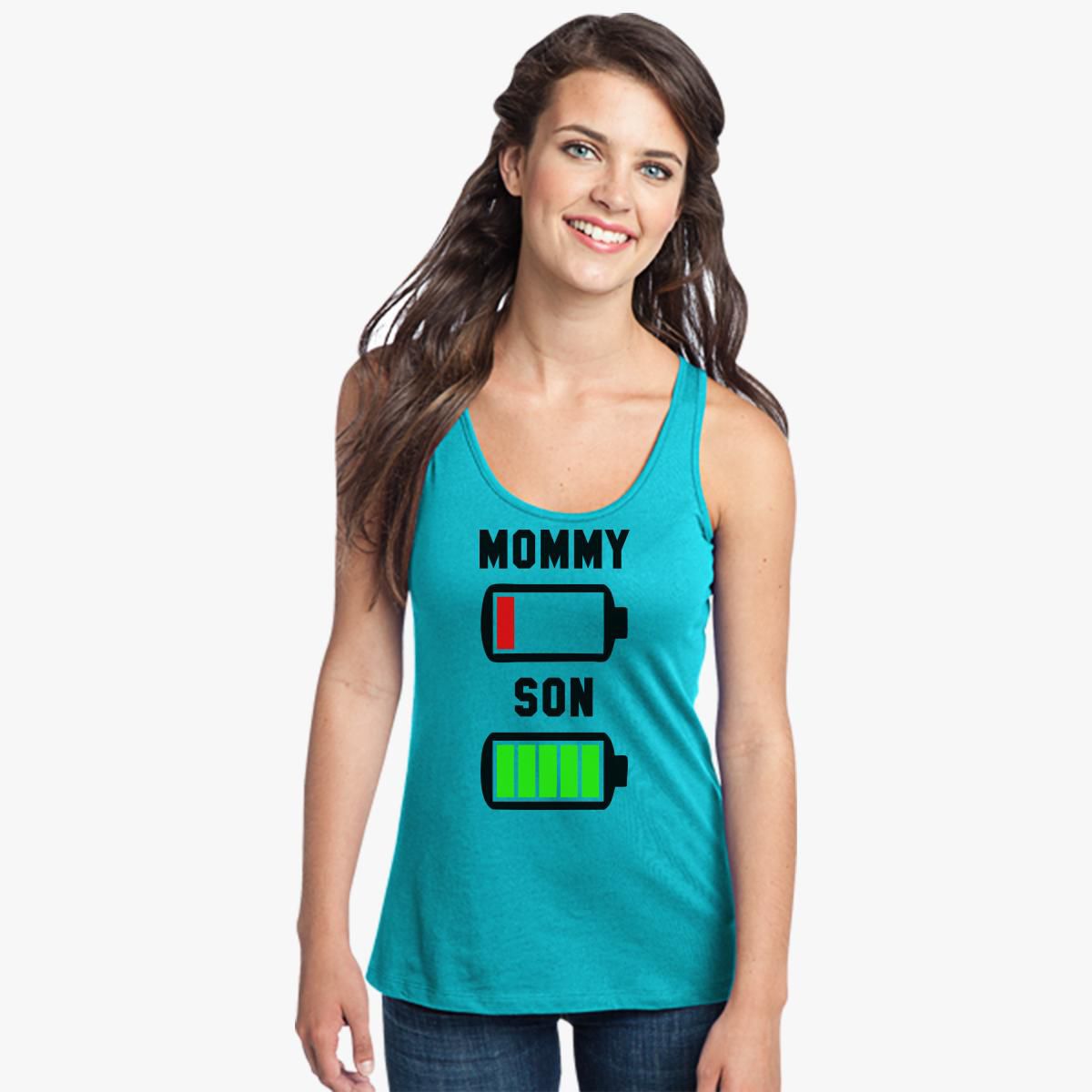 Download Low Battery svg Mommy and Son Women's Racerback Tank Top ...