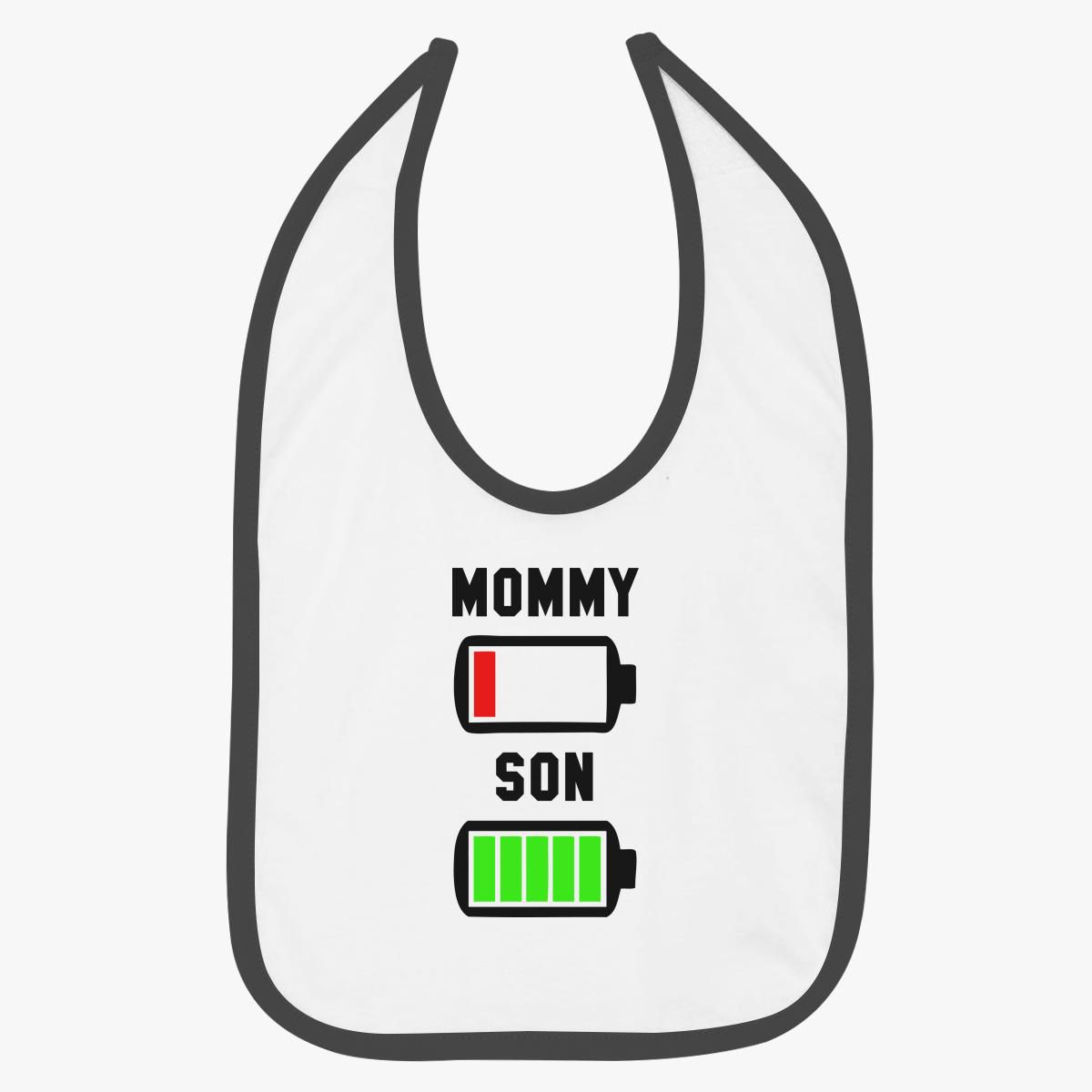 Download Low Battery svg Mommy and Son Baby Bib - Customon