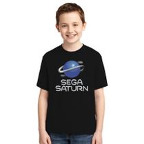 Sega Saturn logo de jeu vidéo à manches longues T-shirt noir taille S à 3XL