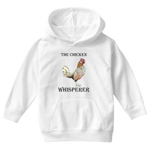 the chicken whisperer funny farmer farming kids hoodie white