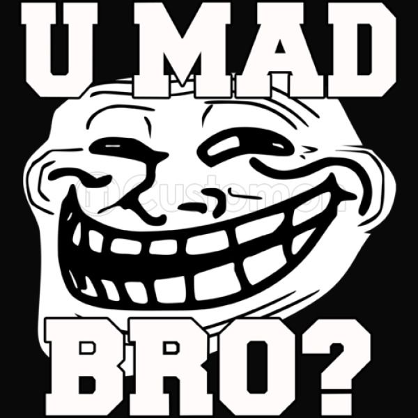 Funny T Shirt Troll Face U Mad Bro Youth T Shirt Customon - t shirt roblox troll