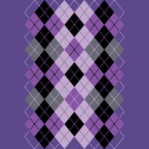 Argyle Design In Purple And Black Women S V Neck T Shirt Customon
