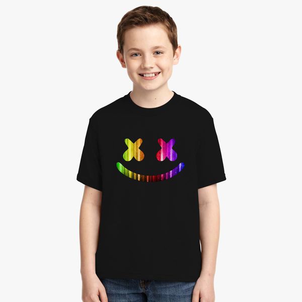 Marshmello Logo Raibnow Youth T Shirt Customon
