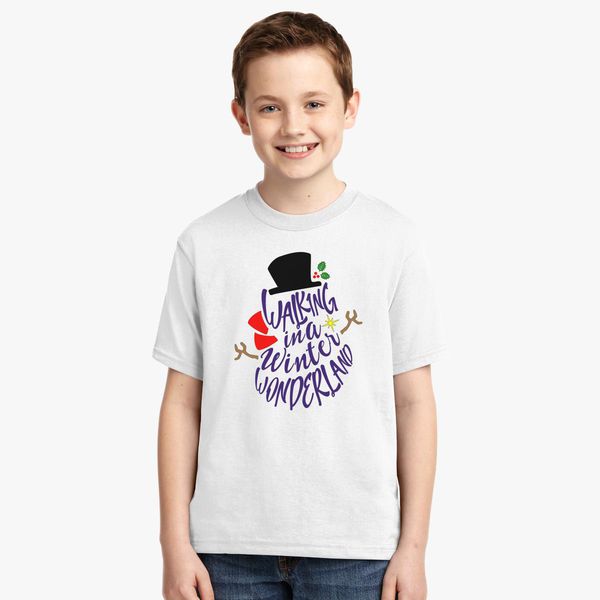 Snowman Walking In A Winter Wonderland Youth T Shirt Customon - snowman roblox t shirt design