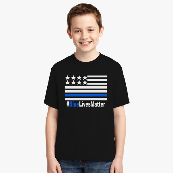 Blue Lives Matter Law Enforcement Police USA Youth Toddler T-Shirt Tees Tshirts 