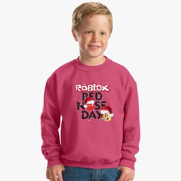 Roblox Christmas Red Nose Day Kids Sweatshirt Customon - roblox santa shirt