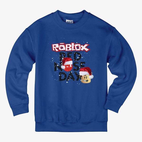 Roblox Christmas Red Nose Day Kids Sweatshirt Customon - roblox red nose day unisex zip up hoodie customon