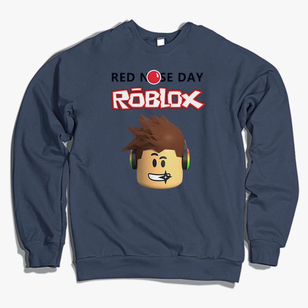 Roblox Red Nose Day Crewneck Sweatshirt Customon - roblox red nose day unisex zip up hoodie customon