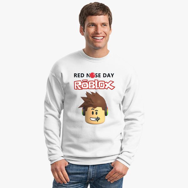 Roblox Red Nose Day Crewneck Sweatshirt Customon - roblox red nose day womens racerback tank top customon