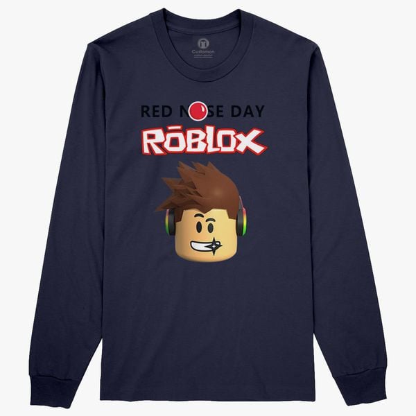 Roblox Red Nose Day Long Sleeve T Shirt Customon - roblox red nose day unisex zip up hoodie customon