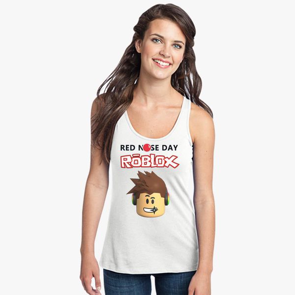 Roblox Red Nose Day Women S Racerback Tank Top Customon - red vest t shirt roblox