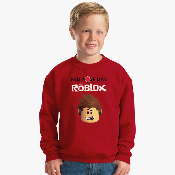 Roblox Red Nose Day Kids Sweatshirt Customon - roblox music codes sweater