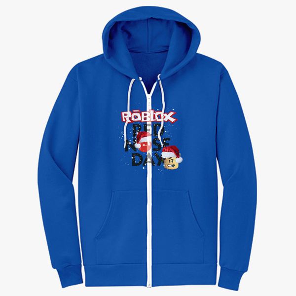 Roblox Christmas Design Red Nose Day Unisex Zip Up Hoodie Customon - roblox christmas jacket