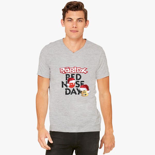 Roblox Christmas Design Red Nose Day V Neck T Shirt Customon - roblox jason shirt