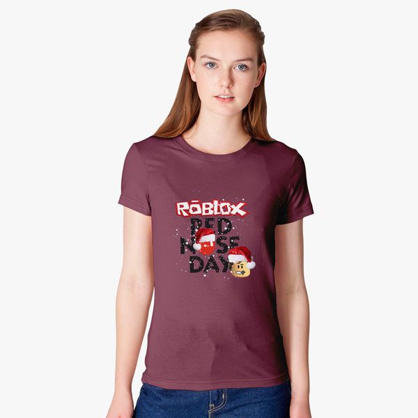 Roblox Christmas Design Red Nose Day Women S T Shirt Customon - clown nose roblox id free roblox accounts 2019 january