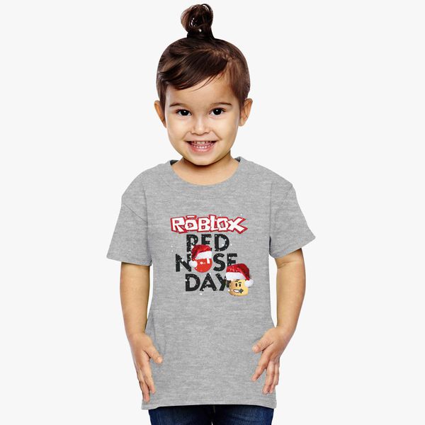 Roblox Christmas Design Red Nose Day Toddler T Shirt Customon - red girl shirt roblox