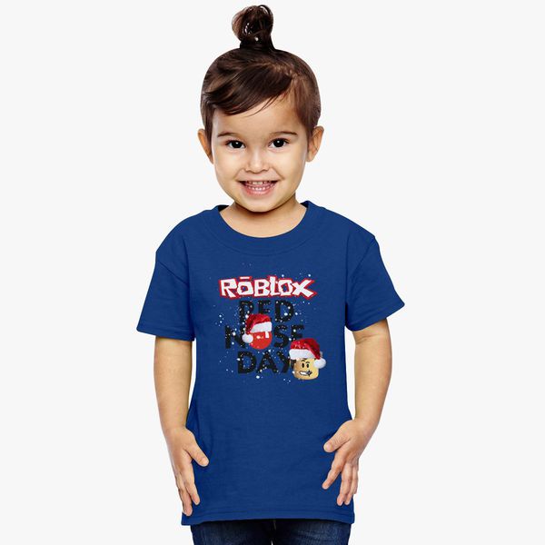 Roblox Christmas Design Red Nose Day Toddler T Shirt Customon