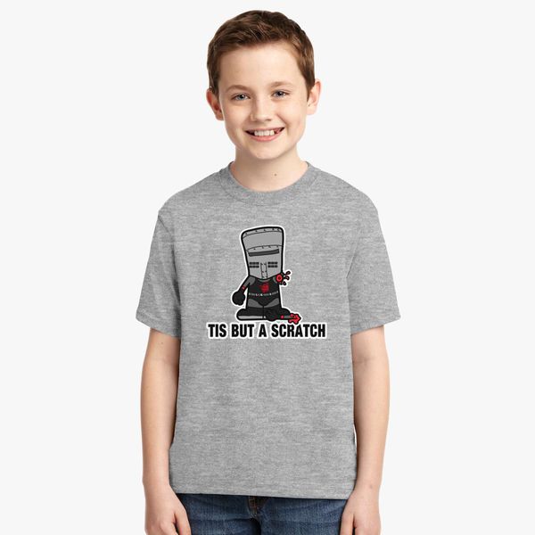 Lil Black Knight Tis But A Scratch Youth T Shirt Customon - metal scratch roblox t shirt