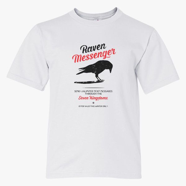 Raven Messenger Game Of Thrones Youth T Shirt Customon - roblox dinosaur killer whale games