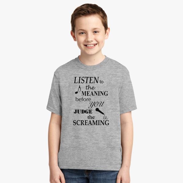 Listen To The Meaning Before You Judge The Screaming Youth T Shirt Customon - bmth collared shirt with cut out sleeves roblox