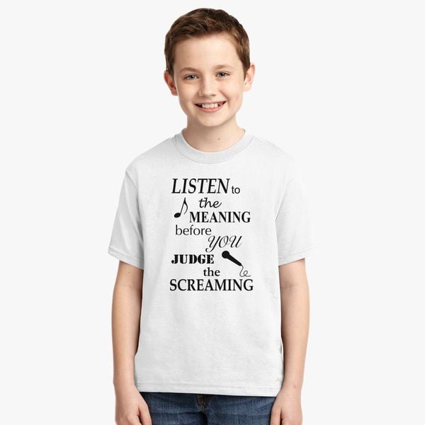 Listen To The Meaning Before You Judge The Screaming Youth T Shirt Customon - bmth collared shirt with cut out sleeves roblox