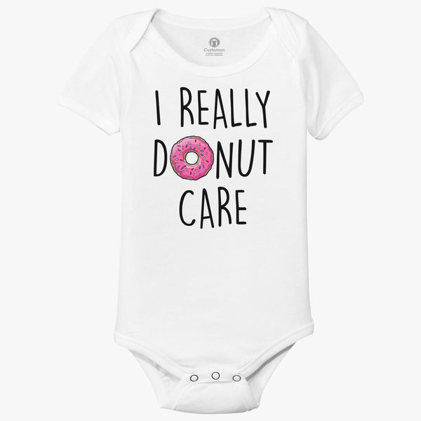 Embroidered I Donut Care Onesie\u00ae-Embroidered Hipster Baby Clothes-Funny Baby Bodysuit
