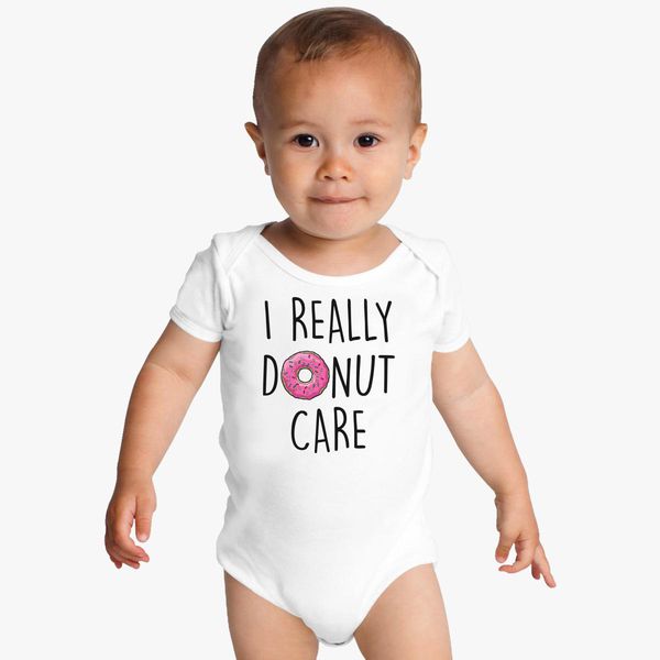 Embroidered I Donut Care Onesie\u00ae-Embroidered Hipster Baby Clothes-Funny Baby Bodysuit