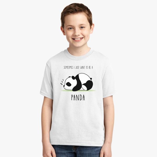 I Want To Be A Panda Youth T Shirt Customon - panda merch roblox