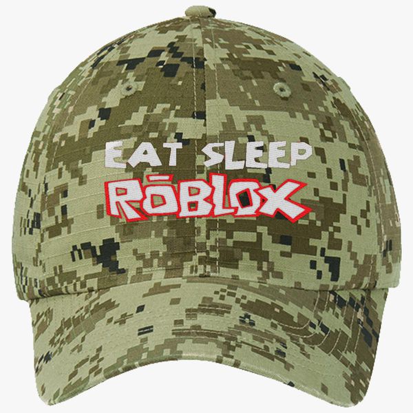 Eat Sleep Roblox Ripstop Camouflage Cotton Twill Cap Embroidered Customon - digital camo shirt roblox