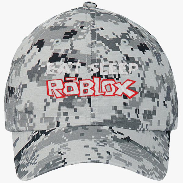 Eat Sleep Roblox Ripstop Camouflage Cotton Twill Cap Embroidered Customon - trucker pass roblox