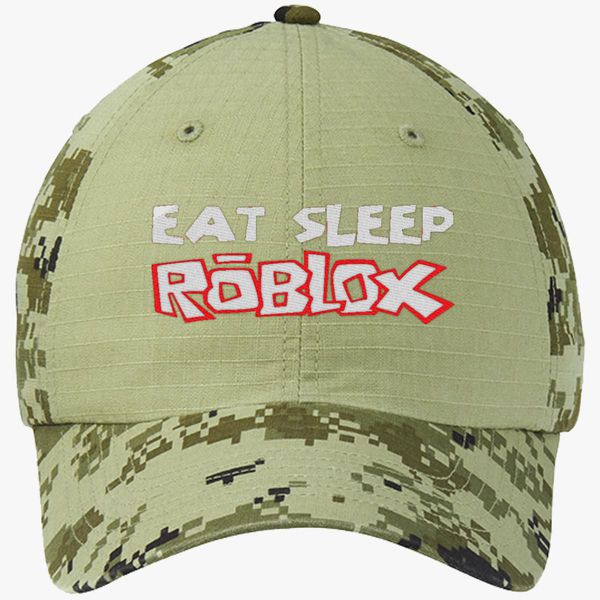 Eat Sleep Roblox Colorblock Camouflage Cotton Twill Cap Embroidered Customon - eat sleep roblox snapback hat embroidered customon