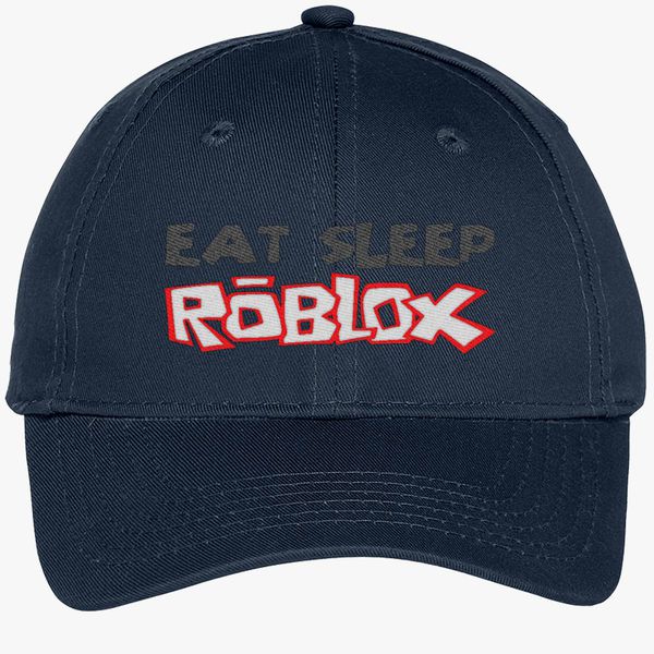 Eat Sleep Roblox Youth Six Panel Twill Cap Embroidered Customon - roblox logo brushed cotton twill hat embroidered customon