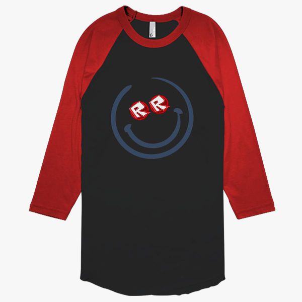 Roblox Smile Face Baseball T Shirt Customon - roblox smiley face t shirt