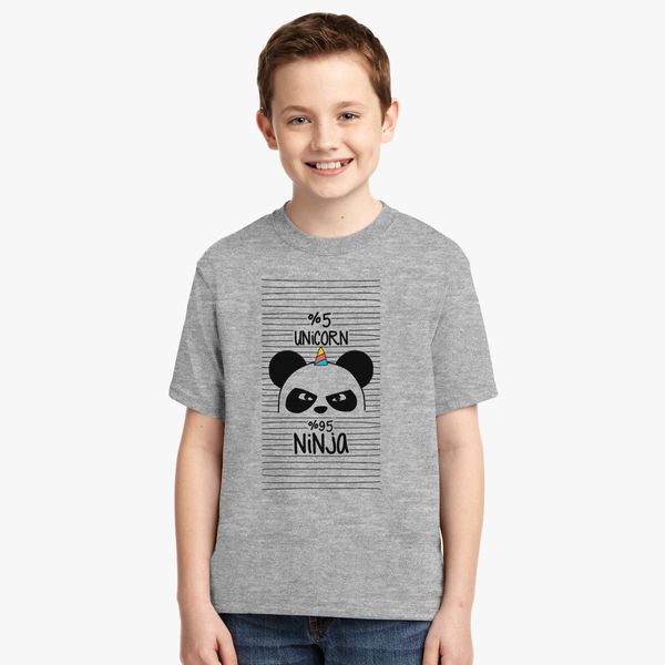 Unicorn Ninja Panda Youth T Shirt Customon - rainbow afro on a pug roblox