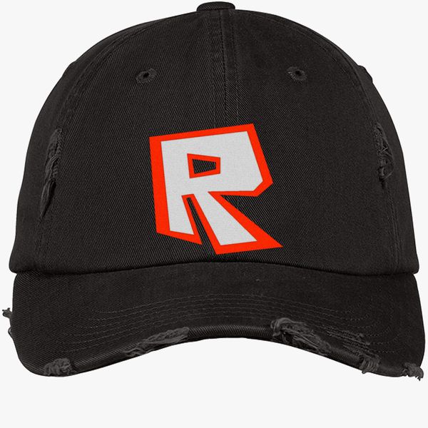 Roblox Distressed Cotton Twill Cap Embroidered Customon - roblox logo brushed cotton twill hat embroidered customon