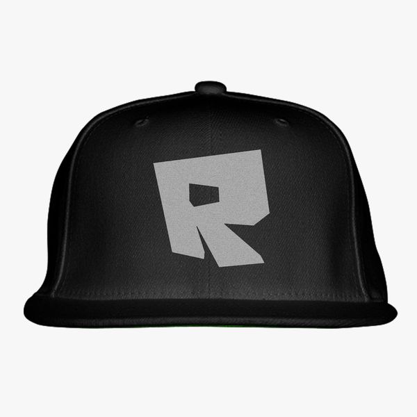 Roblox Logo Snapback Hat Embroidered Customon - black and gray roblox logo