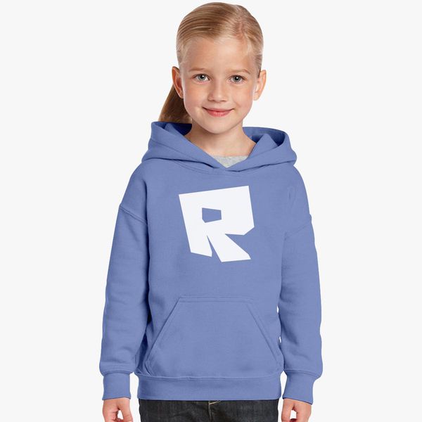 Roblox Logo Kids Hoodie Customon - light blue roblox logo
