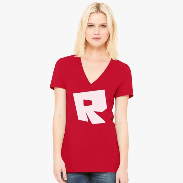 Roblox Logo Women S V Neck T Shirt Customon