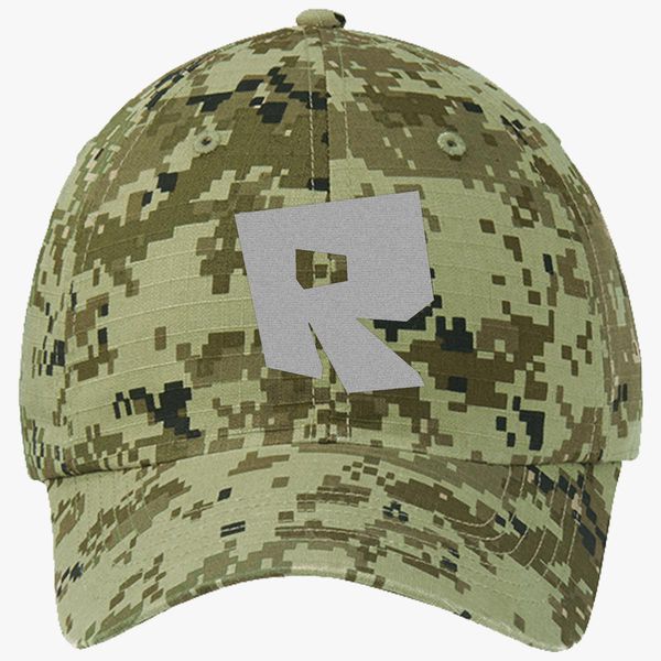 Roblox Logo Ripstop Camouflage Cotton Twill Cap Embroidered Customon - roblox logo foam trucker hat customon