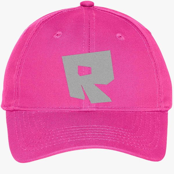 Roblox Logo Youth Six Panel Twill Cap Embroidered Customon - roblox logo but in pink