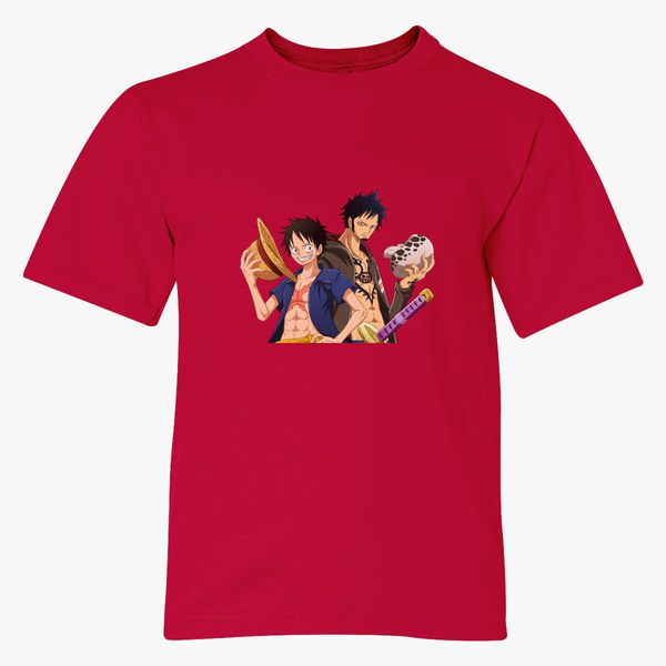 Luffy And Law Youth T Shirt Customon - t shirt luffy roblox